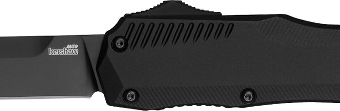 Kershaw 9000BLK Livewire  Automatic 3.30" OTF Spear Point Plain Black DLC CPM MagnaCut Steel Blade, Black Anodized Aluminum Handle, Includes Pocket Clip