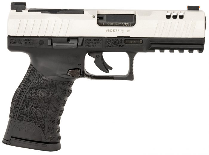 Walther Arms 5220306 WMP  Full Size Frame 22 WMR 15+1 4.50" Stainless Steel Barrel, Silver Serrated Aluminum Slide, Black Polymer Frame w/Picatinny Rail