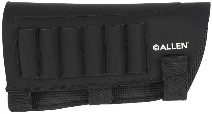 Allen 18427 Buttstock Shell Holder  Black Neoprene 223-300 Win Magnum 6rd Velcro Mount