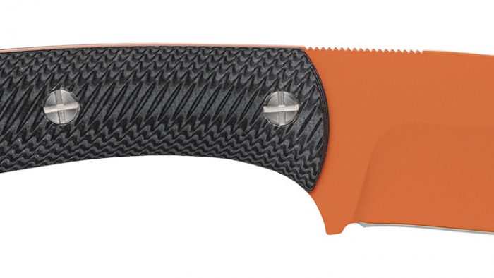 Browning 3220499B Back Country  Small 2.75" Fixed Deep Belly Skinner Plain Blaze Orange Ceramic D2 Steel Blade, Black G10 Handle