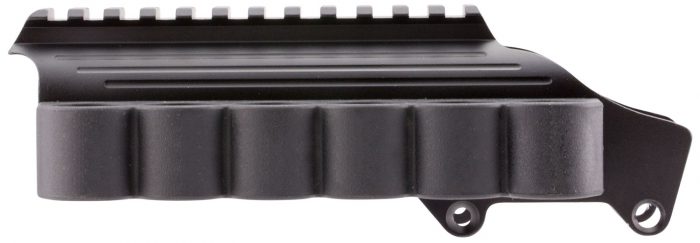 TacStar 1081035 Sidesaddle Rail Mount  Remington 870/1100/1187 12 Gauge 6rds Black Polymer w/Aluminum Mounting Plate