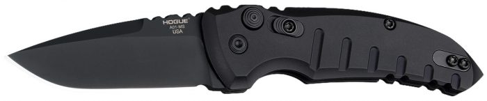 Hogue 24116 A01  2.75" Folding Drop Point Plain Black Cerakote 154CM SS Blade/Matte Black Aluminum Handle