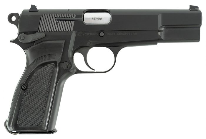 Inglis 12000000 L9A1  Full Size Frame 9mm Luger 15+1 4.70" Hard Chrome Plated Stainless Steel Barrel, Black Cerakote Steel Serrated Slide, Black Cerakote Steel Frame, Black Plastic Grip