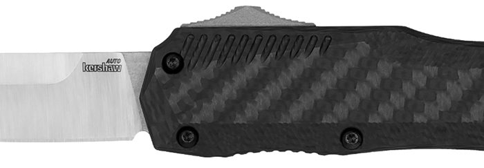 Kershaw 9000CF Livewire  3.35" OTF Dagger, Plain Black PVD CPM MagnaCut Steel Blade, Black Anodized Aluminum Handle