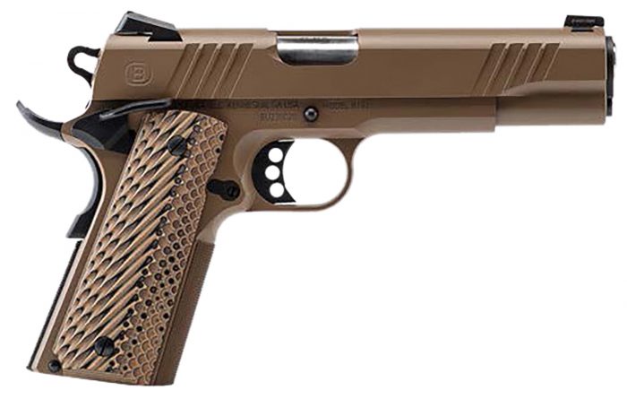 Bersa B19117050DEHB B1911  45 ACP 8+1 5" Stainless Steel Barrel, Flat Dark Earth Serrated Slide, Flat Dark Earth Stainless Steel Frame w/Beavertail, FDE VZ Grip