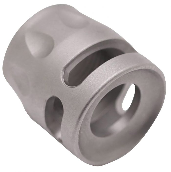 True Precision Inc TPSMICROSS Micro Compensator S-Type Satin Stainless 416R Stainless Steel 1/2"x28 Threads 9mm/380 ACP