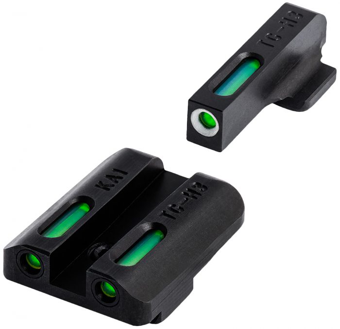 TruGlo TG13KA1A TFX  Black | Green Tritium & Fiber Optic White Outline Front Sight Green Tritium & Fiber Optic Rear Sight Kahr Arms