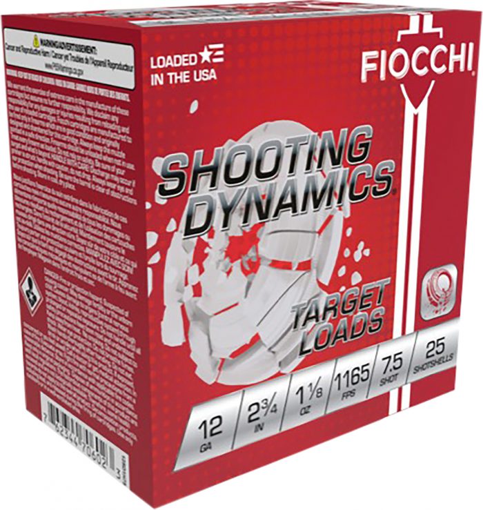Fiocchi 12SD18L7 Shooting Dynamics Target 12Gauge 2.75" 1 1/8oz 7.5Shot 25 Per Box/10 Case