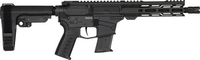 CMMG 57A340FAB Banshee MK57 5.7x28mm 20+1 8" Black Nitride Medium Taper Threaded Barrel, EML 7" M-LOK Handguards, Black Armor Cerakote Aluminum Picatinny Rail Receiver, CMMG Zeroed Grips