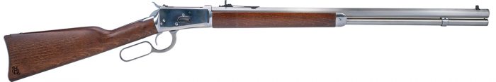 Heritage Mfg H9204524F9 92 Ranch Hand 45 Colt (Long Colt) 12rd 24" Stainless Polished Octagon Barrel, Polished Stainless Steel Receiver, Fixed Hardwood Stock