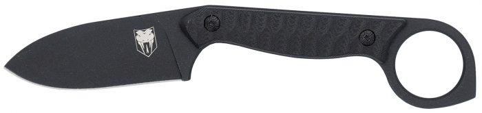CobraTec Knives CTWLTBLK Wolfteeth  EDC 2.75" Folding Drop Point Plain Black 14C28N Steel Blade, 4.25" Black Textured G10 Scales Handle