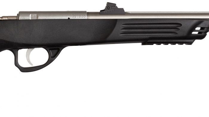 Crickett KSA796 Hunter Adult 22 WMR 1rd 9" Threaded Single Shot Stainless Barrel, Black Synthetic Grips
