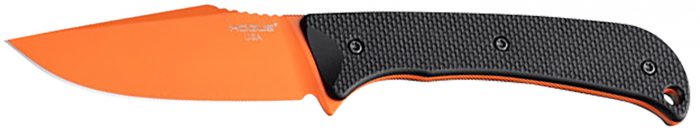 Hogue 35864 Extrak  3.30" Fixed Clip Point Plain Blaze Orange Cerakote CPM M4 Tool Steel Blade, Black Textured G10 Scales Handle