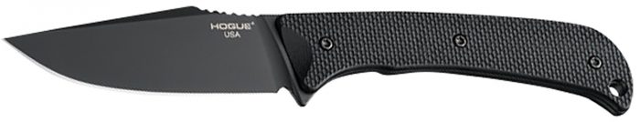Hogue 35869 Extrak  3.30" Fixed Clip Point Plain Black Cerakote CPM M4 Tool Steel Blade, Black Textured G10 Scales Handle