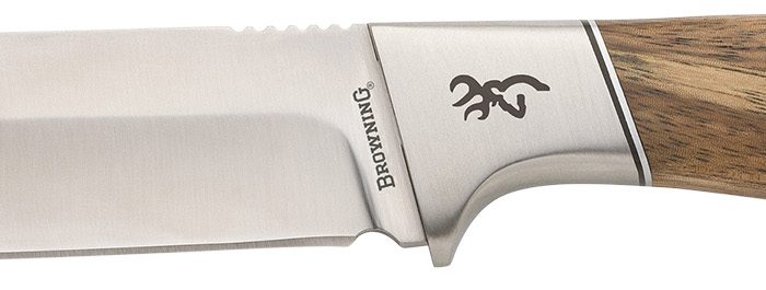 Browning 3220537 Sage Creek  Large 4.50" Fixed Clip Point Plain Satin 9Cr14MoV SS Blade, Brown Zebra Wood Handle
