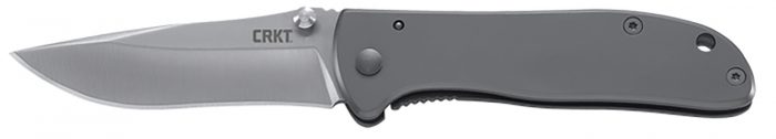 CRKT 6450S Drifter  EDC 2.88" Folding Drop Point Plain Satin 8Cr14MoV SS Blade, Silver Stainless Steel Handle