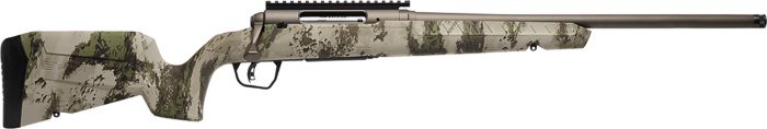 Savage Arms 32307 Axis 2 Pro Compact 400 Legend 4+1 20" Gun Metal Bronze Cerakote Heavy Threaded Barrel & Picatinny Rail Carbon Steel Receiver, Fixed Woodland Camo Synthetic Stock, Right Hand