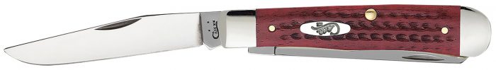 Case 00783 Trapper  Medium 3.25"/3.27" Folding Clip Point/Spey Plain Mirror Polished Tru-Sharp SS Blade Corn Cob Jigged Old Red Bone Handle
