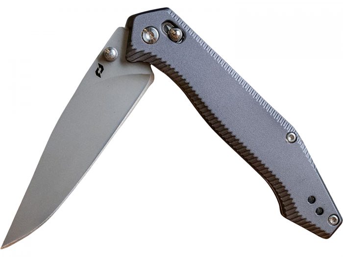 Schrade 1215384   3.40" Folding Drop Point Plain Stainless Steel Blade, Black Aluminum Handle