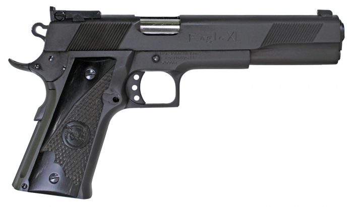 Iver Johnson Arms EAGLEXL10DS Eagle XL  Full Size Frame 10mm Auto 15+1 6" Stainless Steel Barrel, Matte Black Steel Long/Serrated Slide, Black Steel Frame w/Beavertail, G10 Grip