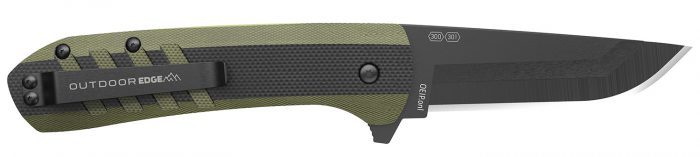 Outdoor Edge VX430BC Razor VX4  3" Folding Plain Black/Green