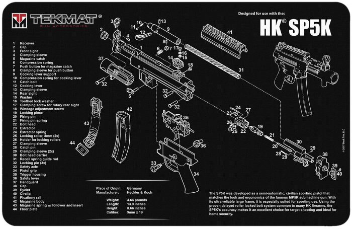 TekMat TEKR17HKSP5K HK SP5K Cleaning Mat Black/White Rubber 11"x17" HK SP5K Parts Diagram