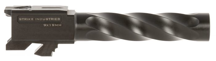 Strike Industries GBARREL19 Glock 9mm Luger Spiral Fluted Black Nitride Stainless Steel, Fits Glock 19 Gen3-5