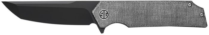 Sig Sauer Knives VA9BB Validus  3.78" Folding Drop Point Plain Black PVD M390 Steel Blade, 4.76" Black Textured G10 Handle