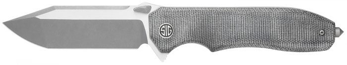 Sig Sauer Knives VA9SBT Validus  3.78" Folding Modified Tanto Plain Dark Acid Stonewash/Satin M390 Steel Blade, 4.76" Salt & Pepper Canvas Micarta Handle