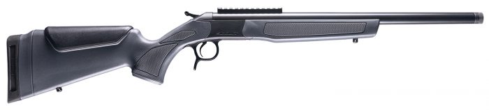CVA CR4435 Scout  243 Win 1rd 20" Blued Threaded Barrel, Blued Picatinny Rail Receiver, Stealth Gray Fixed Synthetic Stock