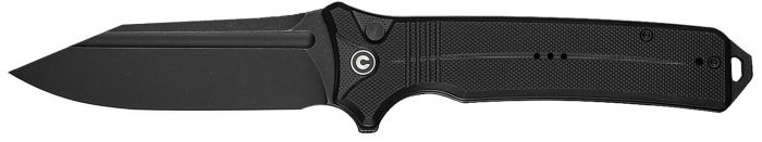 Civivi Knives C23080-1 Neurohaptic  EDC 3.74" Folding Clip Point Plain Black Stonewashed Nitro-V Steel Blade, Black Textured G10 Handle