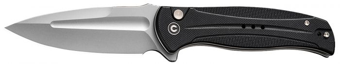Civivi Knives C23053-3 Incindie  3.48" Folding Spear Point Plain Stonewashed 14C28N Steel Blade, Black Textured G10 Handle