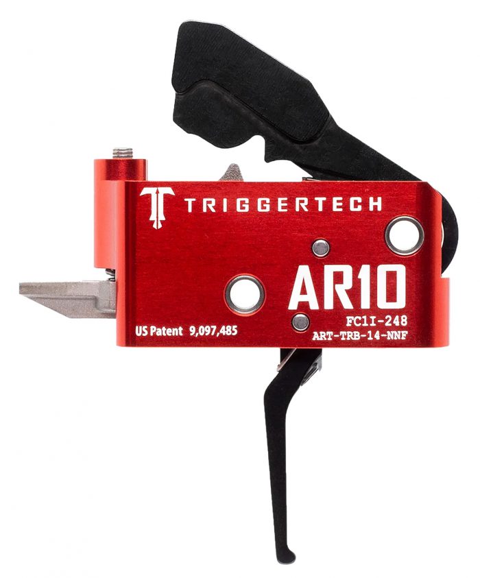 TriggerTech ARTTRB14NNF Diamond  Black/Red Straight Fits AR-10