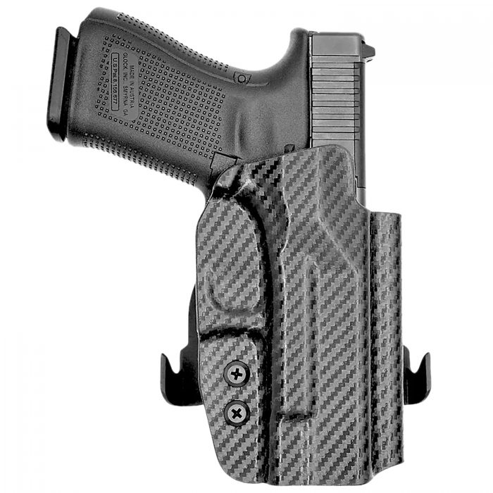 Rounded Gear GLK192332CFRHOWBPDL  Paddle Holster OWB Black Carbon Fiber Kydex Fits Glock 19 Right Hand
