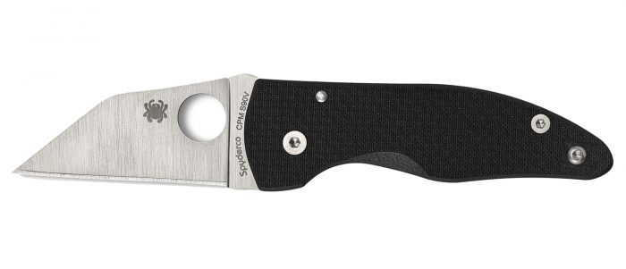 Spyderco C264CFP MicroJimbo  2.45" Folding Wharncliffe Plain Satin CPM S90V Blade, Black Textured Carbon Fiber Handle