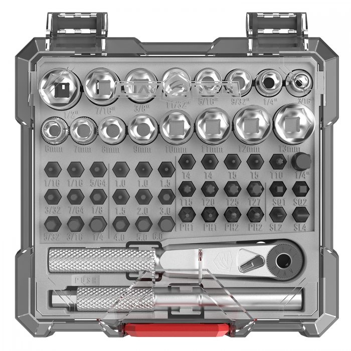 Real Avid AVX3SGBS52 X3 Driver Socket/Gunsmithing Bit Set Black/Gray 52 Pieces