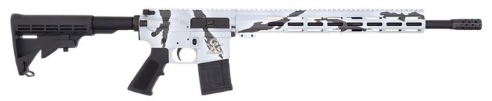 Great Lakes Firearms GL15223PSNO AR-15  223 Wylde 30+1 16" Black Nitride Threaded Barrel, Pursuit Snow Cerakote Aluminum Receiver w/Picatinny Rail, M-LOK Handguard, Black Polymer Stock, Mil-Spec Grip