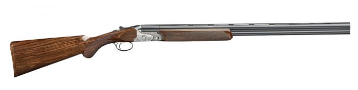 Rizzini USA 2203-41028 Aurum EVO 410 Gauge Break Open 3" 2rd 28" Black Over/Under Vent Rib Barrel, Coin Anodized Receiver Engraved w/Game Scene, Fixed Turkish Walnut Stock w/Prince of Whales Grip