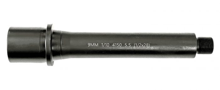 Lead & Steel Llc LS9MM5.5-28 AR9  9mm Straight Profile Black Nitride Chrome Moly Vanadium