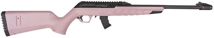 Derya Firearms TM22.STAN.PINK.18 TM22 Standard Full Size 22 LR 10+1 18" Black Target Barrel, Black Anodized Aluminum Receiver w/Picatinny Rail, Pink Adjustable Polymer Stock
