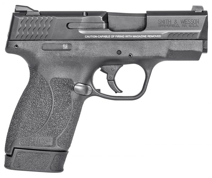 Smith & Wesson 14659 M&P M2.0  Shield Compact Slim Frame .45 ACP 7+1 3.30" Black Armornite Barrel, Black Armornite Stainless Steel Serrated Slide, Black Polymer Frame & Textured Grip, No Manual Safety