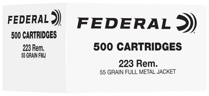 Federal FC223F500   223Rem 55gr Full Metal Jacket 500 Per Box/2 Case