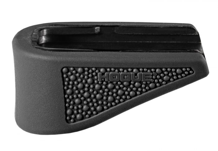 Hogue 18230  Extension Base Pad Fits Glock 43 Compatible w/ 6rd Magazine Black Overmolded Rubber