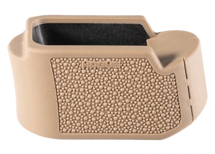 Hogue 18613  Extension Base Pad Fits Glock 19 Compatible w/ 10/15rd Magazines FDE Overmolded Rubber