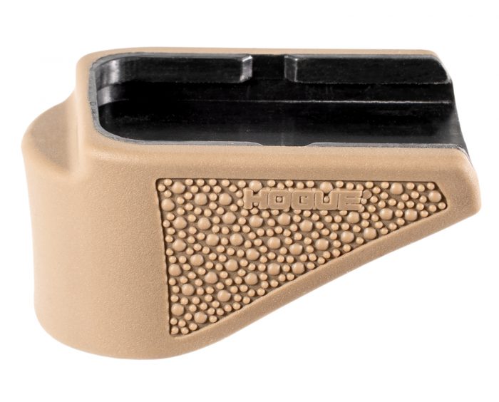 Hogue 18623  Extension Base Pad Fits Glock 26 Compatible w/ 10rd Magazine FDE Overmolded Rubber