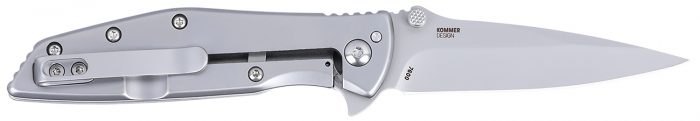 CRKT 7600 SLAG EDC 2.95" Folding Plain Bead Blasted D2 Steel Blade, Stainless Steel Handle