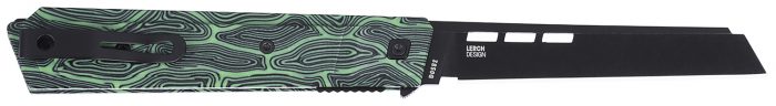 CRKT 3850G Zephyr EDC 3.22" Folding Sheepsfoot Plain Black TiNi 14C28N Steel Blade, Marbled Black/Green G10 Handle