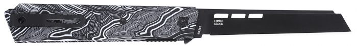CRKT 3850W Zephyr 3.22" Sheepsfoot Plain Black TiNi 14C28N Steel Blade, Marbled Black/White G10 Handle