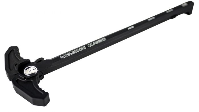 Armaspec ARM166-BLK Classic Charging Handle Black Aluminum Ambidextrous Hand