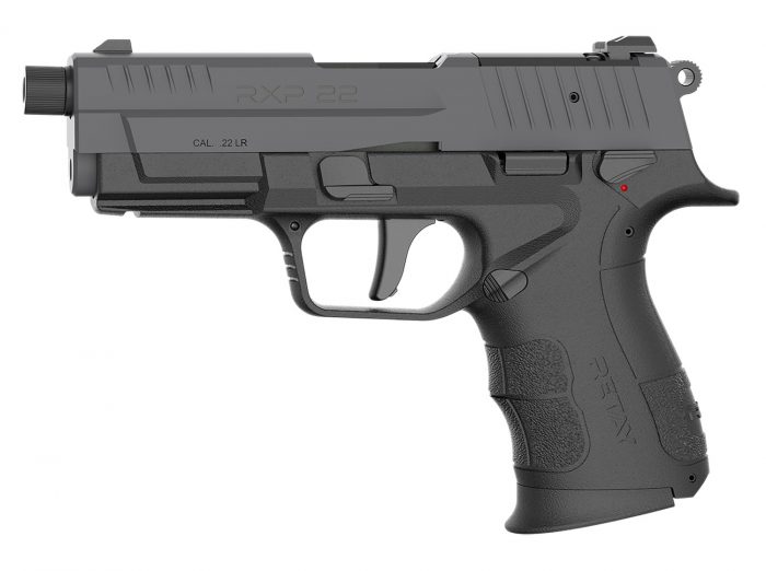 Retay USA RXP22BSG13TH RXP 22 LR 13+1 4" Threaded Barrel, Gray Cerakote Optic Ready/Serrated Slide, Black Cerakote Polymer Frame w/Accessory Rail, RMSc/RMR Footprint